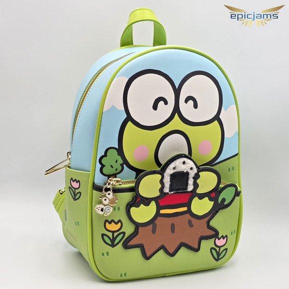 Sanrio Hello Kitty and Friends Keroppi Onigiri Green Mini Backpack Bag New - Picture 2 of 6